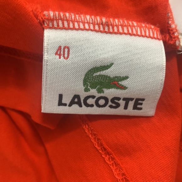 Women’s Red Lacoste Pima Cotton T Shirt Size 40 - Picture 4 of 7